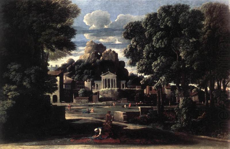 Landscape with the Gathering of the Ashes of Phocion by his Widow af, POUSSIN, Nicolas